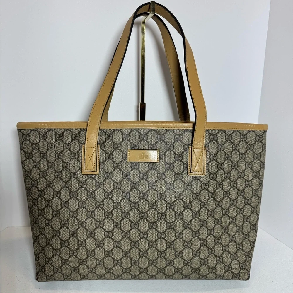 Gucci Tan and Brown Signature Tote - Picture 6 of 14